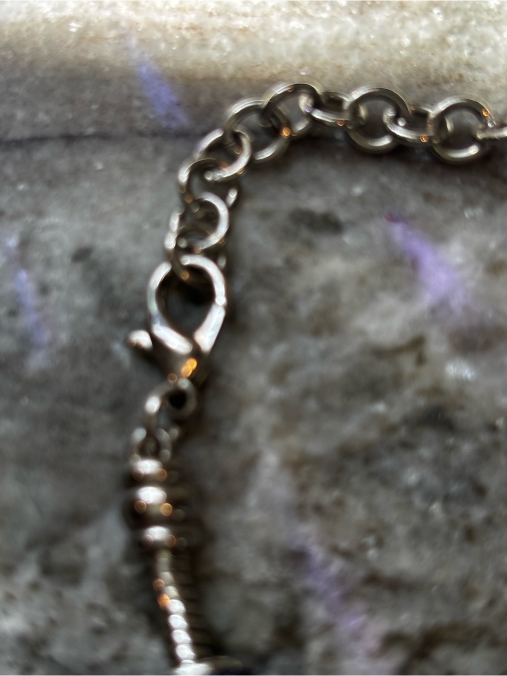 Silver-Tone Blue Bead Charm Bracelet - Picture 4 of 4
